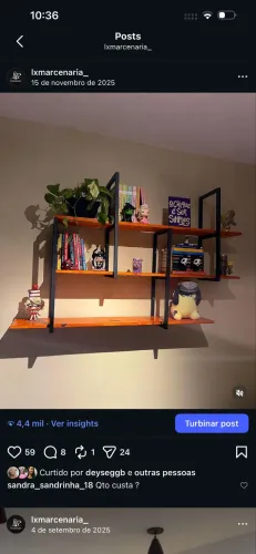 Prateleira decorativa estilo industrial 