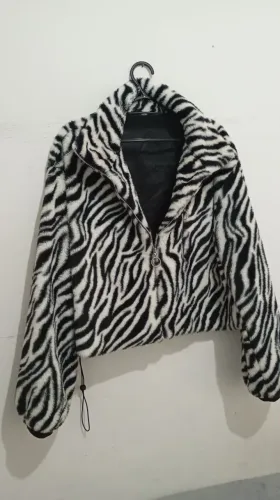 Jaqueta de pelo baixo zebra 