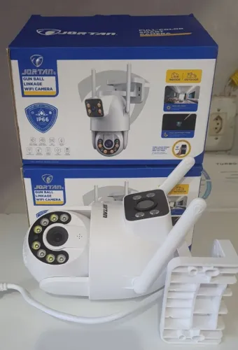 Câmera de segurança wifi externa lente dupla