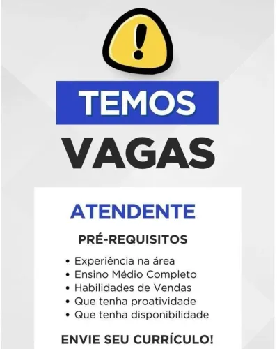 VAGA PARA LOJA DE CONVENIÊNCIA