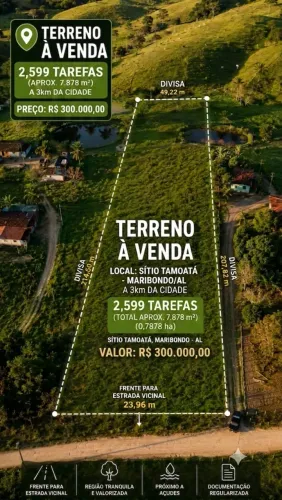 TERRENO NO SITIO 2,5 TAREFAS PROXIMO A CIDADE