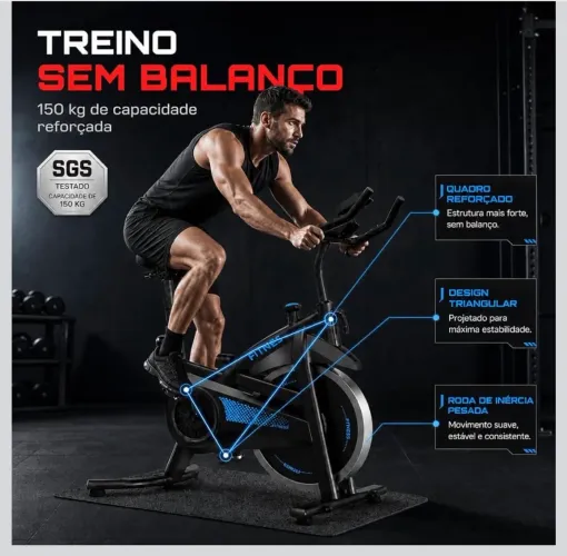 Bicicleta Ergométrica Spinning com Painel Digital - Pouco Uso