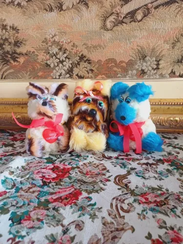 Conjunto pelúcias anos 70 para presentear aprox 15cm