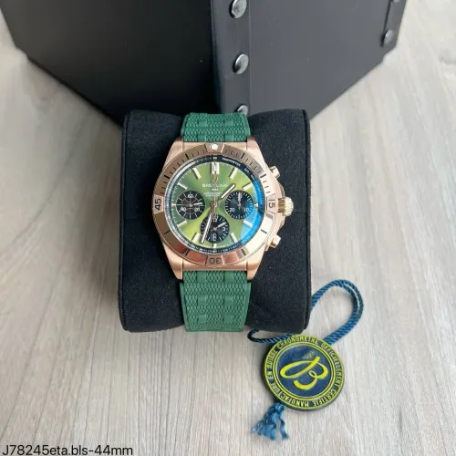 Relógio breitling cronomat b01 rose verde 