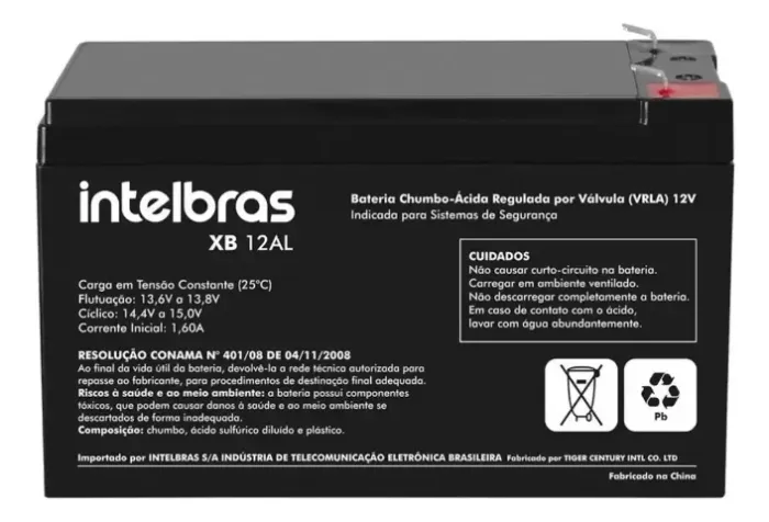 Bateria Selada 12v Para Central De Alarme Xb 12al Intelbras