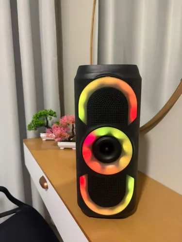 Caixa de Som Portátil Bluetooth 50W com LED RGB e TWS