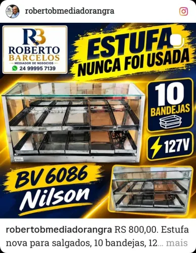 Estufa nova para salgados 10 bandejas 127 v, nunca foi usada.