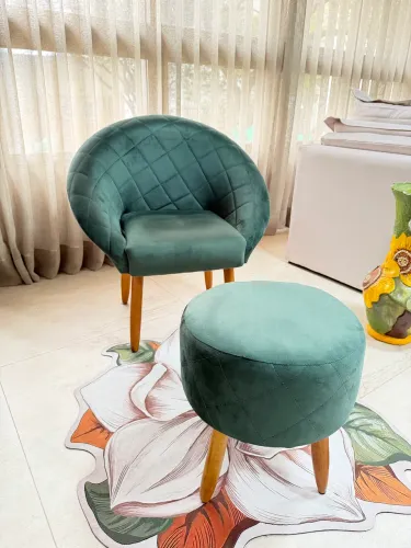 Poltrona + Puff Verde Escuro