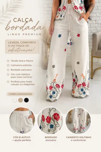 Calça bordada a venda sem nenhum uso