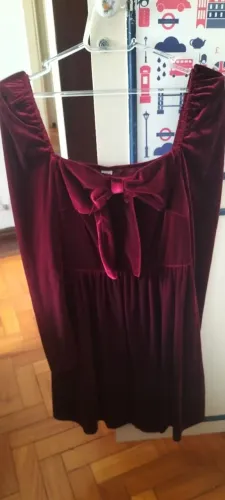 Vestido veludo 14 anos vinho