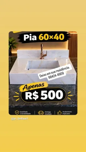 Bancada pronta para banheiros.