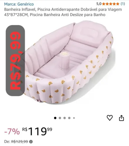 Banheira infantil inflável nova 80,00