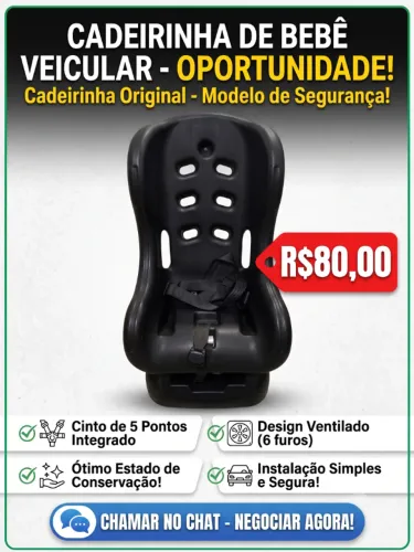 CADEIRINHA DE BEBÊ VEICULAR - R$80,00 - Ótimo Estado!