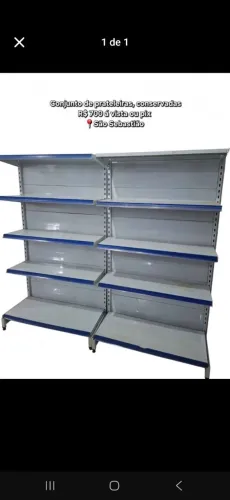 Conjunto gôndolas (prateleiras de mercado)