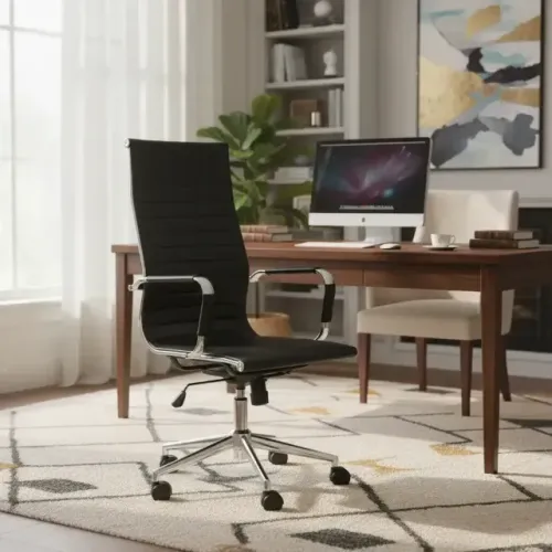 Cadeira Escritório Giratória Presidente Charles Eames Preta