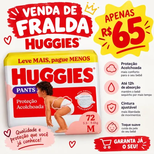 FRALDA HUGGIES PANTS M