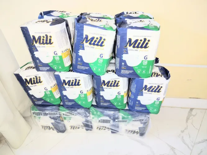Fralda geriátrica Mili G adulto 12 pacotes e r$ 20 cada