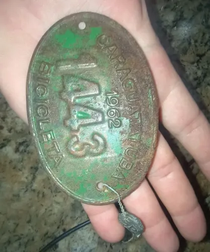 Placa de bicicleta antiga