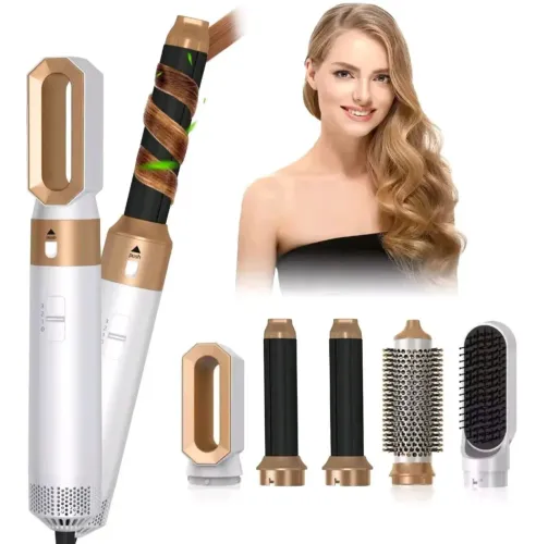 Escova secadora 5x1modeladora profissional alisadora de cabelo anti frizz