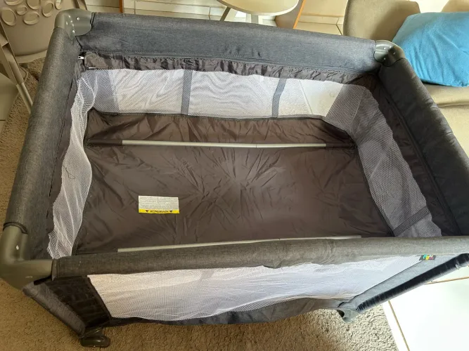 Berço Portátil Infantil Cercado 0-15kg Lazy Maxibaby - Cinza