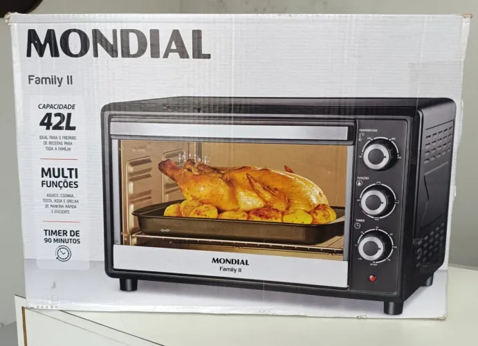 Forno elétrico Mondial de 42 litros na caixa