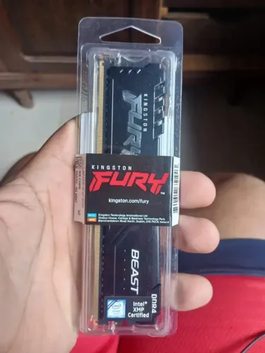 Memória RAM Kingston Fury Beast 8GB DDR4 3200MHz de Alto Desempenho tempo limitado