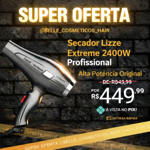 Secador Lizze Extreme 2400W Profissional Alta Potência Original