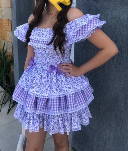 Vestido junino veste 12 a 15 anos ou P