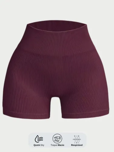 Shorts Canelado Sem Costura