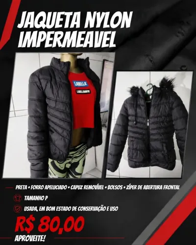 Jaqueta nylon impermeável