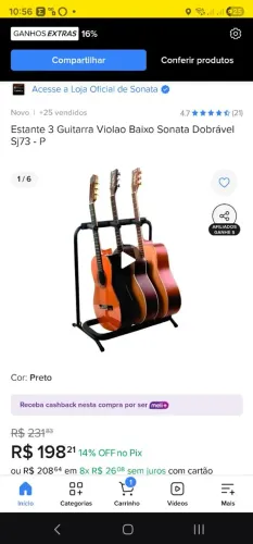 Estante suporte para 3 instrumentos guitarra baixo violão 