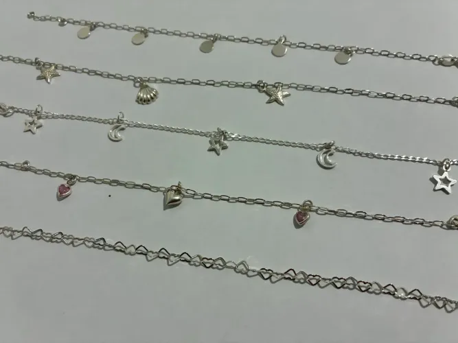 5 Pulseiras Prata 925