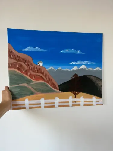 Quadro pintado à mão - Paisagem (51x41cm) ?