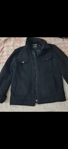 Casaco jaqueta preto zíper masculino