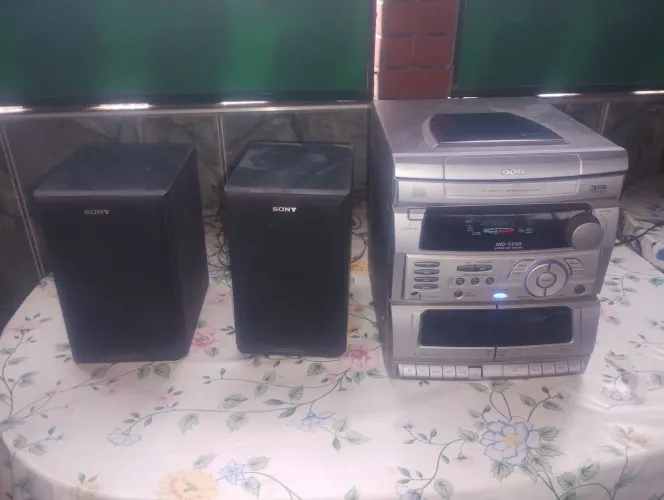 Mini System Sony (Para Conserto / Retirada de Peças / Uso do Rádio) + 2 Caixas Sony