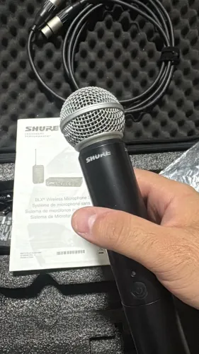 MICROFONE SEM FIO SHURE BLX24BR/PG58 ? ORIGINAL + COMPLETO