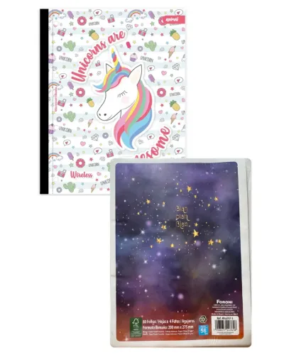 Folhas caderno fichário