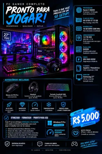 Vendo setup Gamer completo