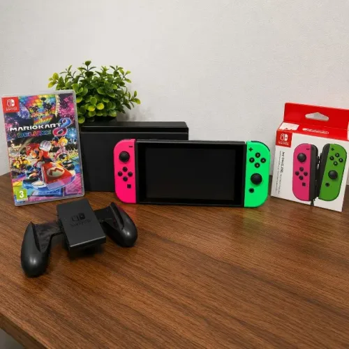 Nintendo Switch V1 Completo + Mario Kart 8 Deluxe