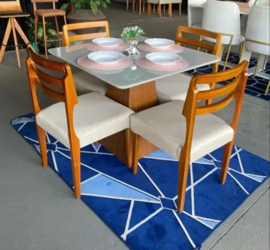 Mesa de jantar 4 cadeiras 90x90