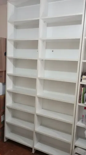 Estante para livros (MDF branco, 16 nichos)