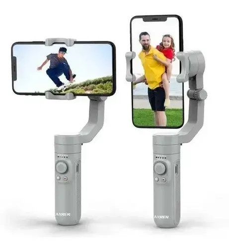 Estabilizador Gimbal Celular 3 Eixos Axnen Hq3 + Tripé Cor Cinza