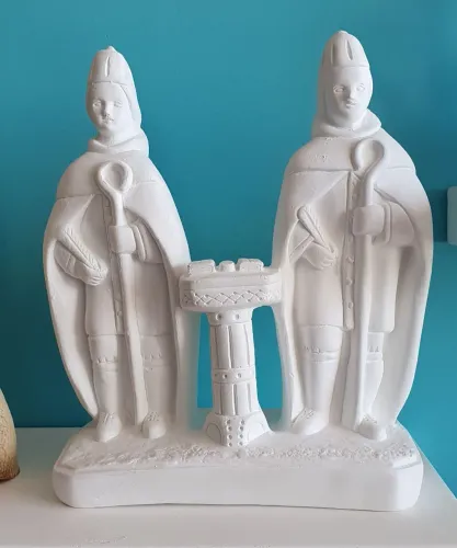 Estátua em gesso Cosme e Damião 24 cm
