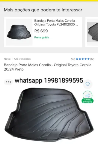 Bandeja porta malas Corolla 20/24