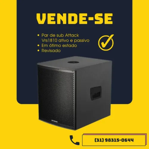 Par de sub Attack Vrs1810 ativo e passivo