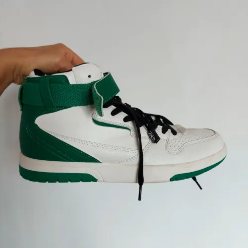 Tênis Zara Cano alto high -top branco e verde