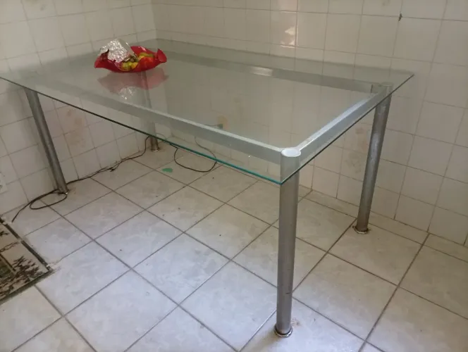 Mesa de vidro retangular 