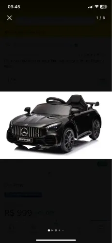 Carrinho Elétrico Infantil Mini Mercedes Preto Replay Kids