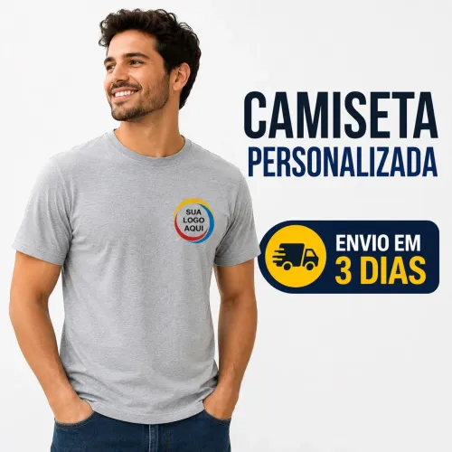 Camiseta personalizada cinza com logo