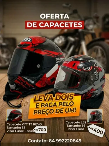 Vendo dois capacetes excelentes